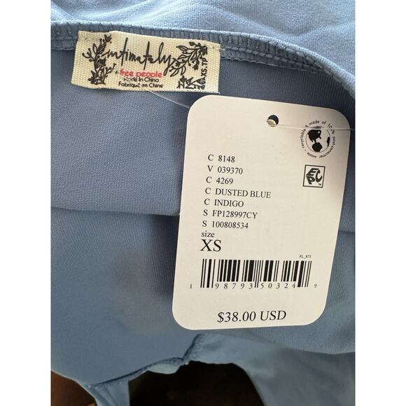 Free People Movement Still Here Halter Basic Top Cami Blue Stretch XS NWT - Picture 9 of 10